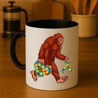 Funny Autism Bigfoot Autism Awareness Month Coffee Mug thumb 4