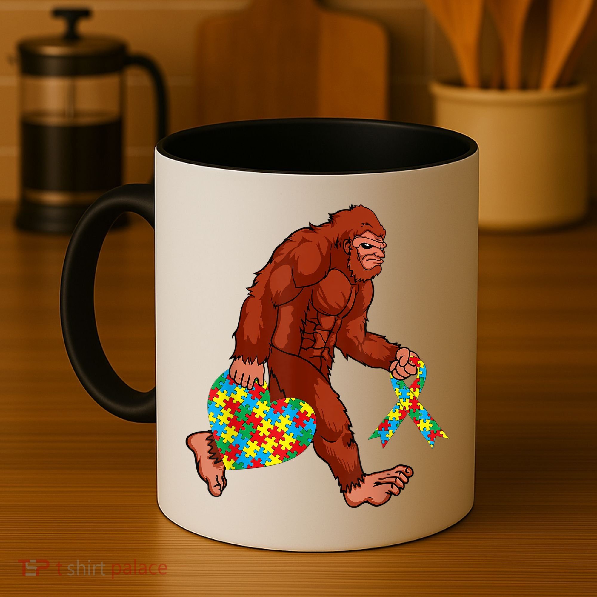 Funny Autism Bigfoot Autism Awareness Month Coffee Mug