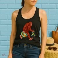 Funny Autism Bigfoot Autism Awareness Month Women's Tank Top thumb 2