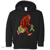 Funny Autism Bigfoot Autism Awareness Month Toddler Hoodie thumb 0