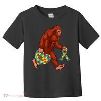 Funny Autism Bigfoot Autism Awareness Month Toddler T-Shirt thumb 0