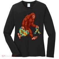Funny Autism Bigfoot Autism Awareness Month Women's Long Sleeve Shirt thumb 0