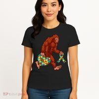 Funny Autism Bigfoot Autism Awareness Month Women's T-Shirt thumb 4
