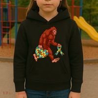 Funny Autism Bigfoot Autism Awareness Month Kids Hoodie thumb 3