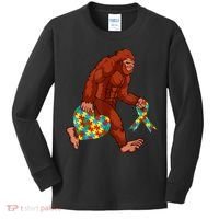 Funny Autism Bigfoot Autism Awareness Month Kids Long Sleeve Shirt thumb 0