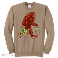 Funny Autism Bigfoot Autism Awareness Month Sweatshirt thumb 0
