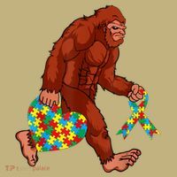 Funny Autism Bigfoot Autism Awareness Month Sweatshirt thumb 2