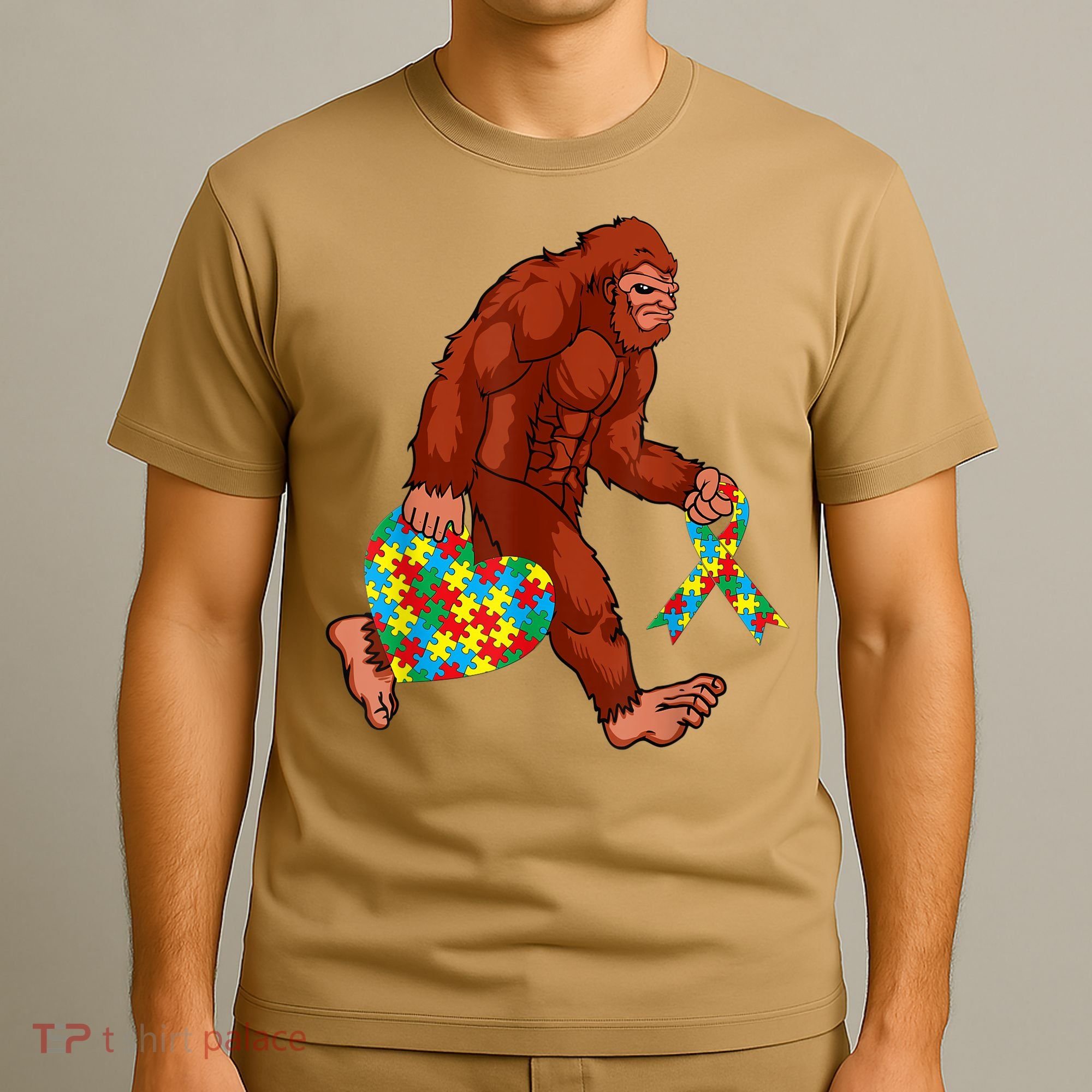 Funny Autism Bigfoot Autism Awareness Month T-Shirt