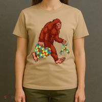 Funny Autism Bigfoot Autism Awareness Month T-Shirt thumb 4