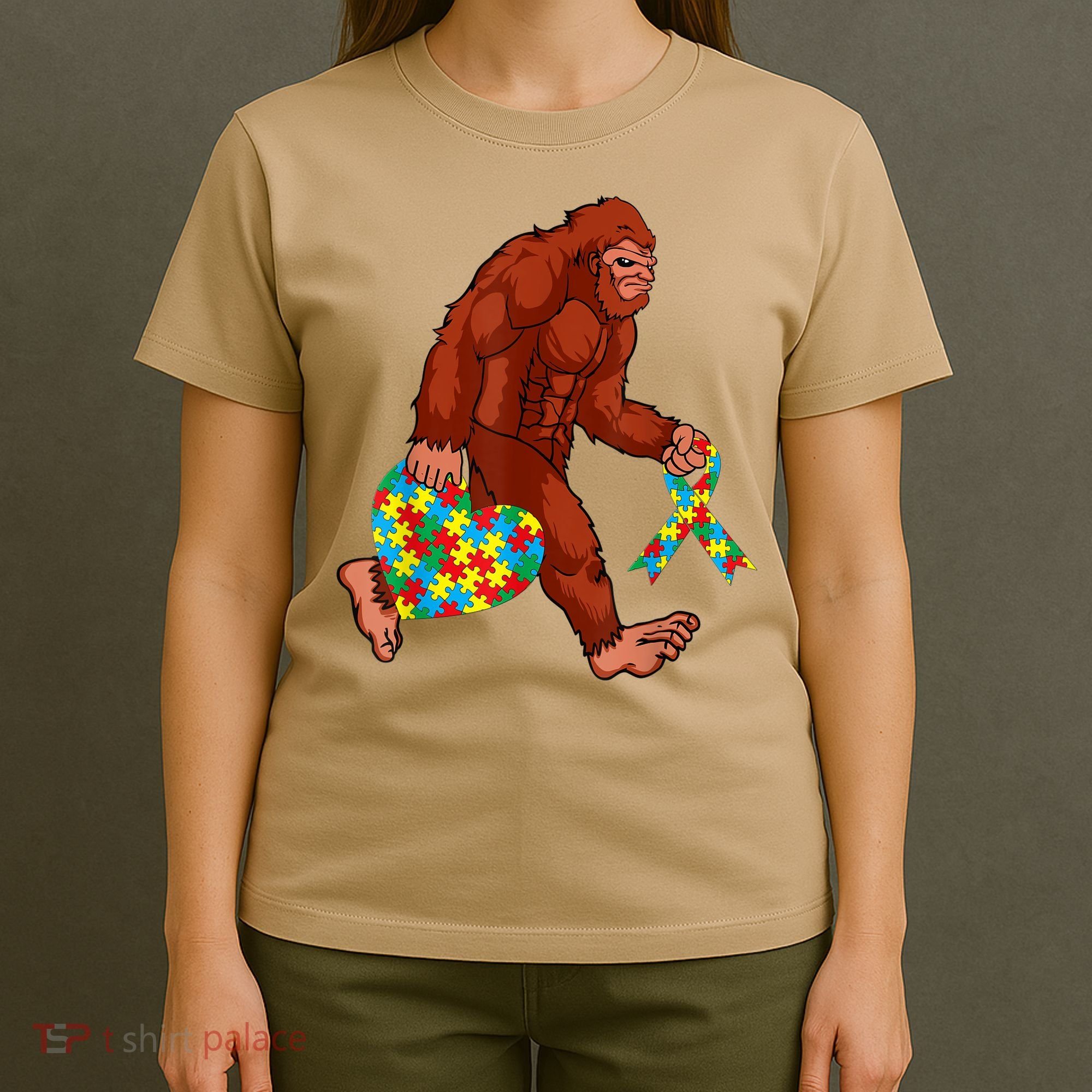 Funny Autism Bigfoot Autism Awareness Month T-Shirt