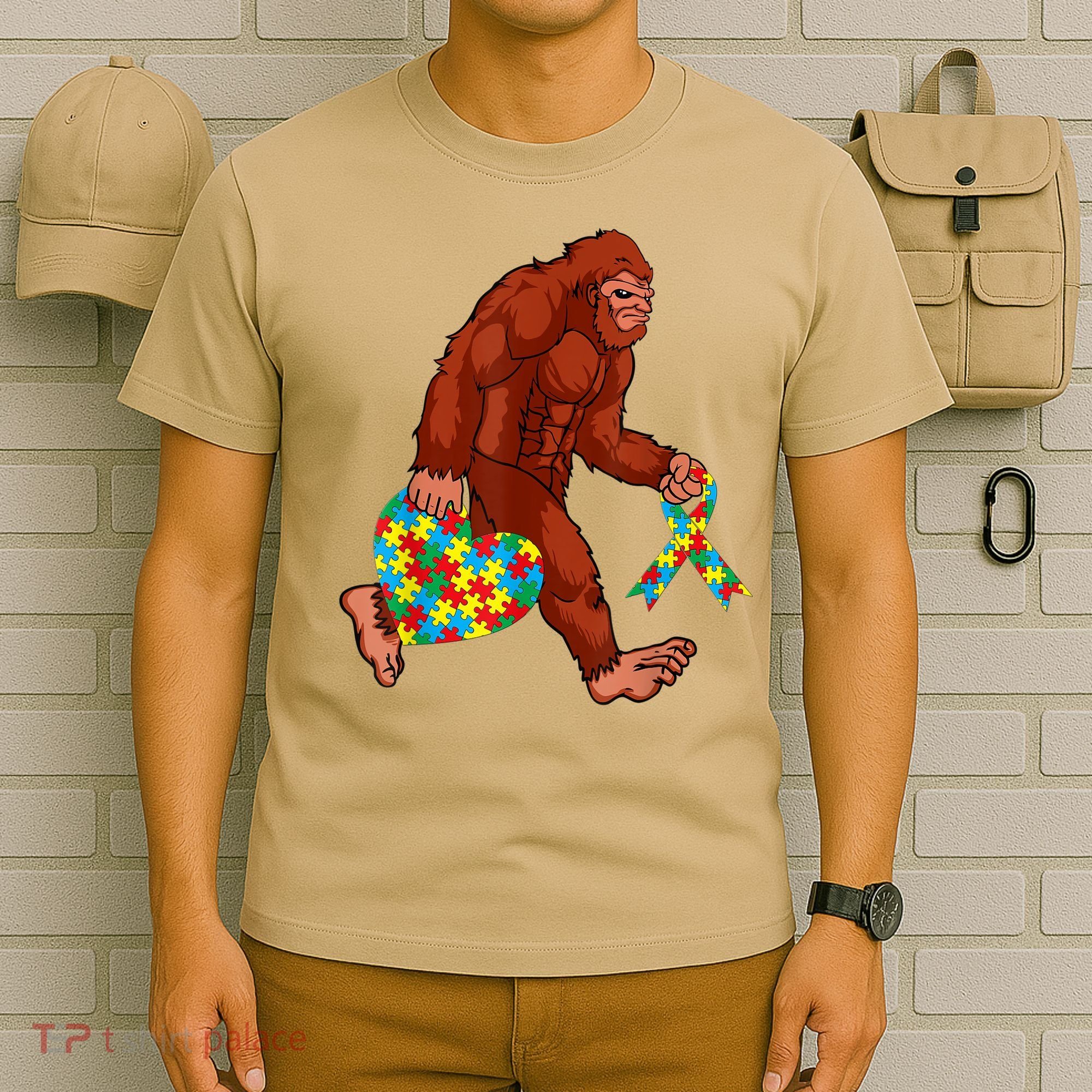 Funny Autism Bigfoot Autism Awareness Month T-Shirt