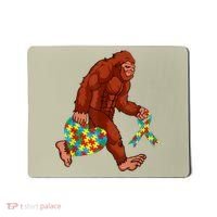 Funny Autism Bigfoot Autism Awareness Month Mousepad thumb 0