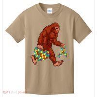 Funny Autism Bigfoot Autism Awareness Month Kids T-Shirt thumb 0