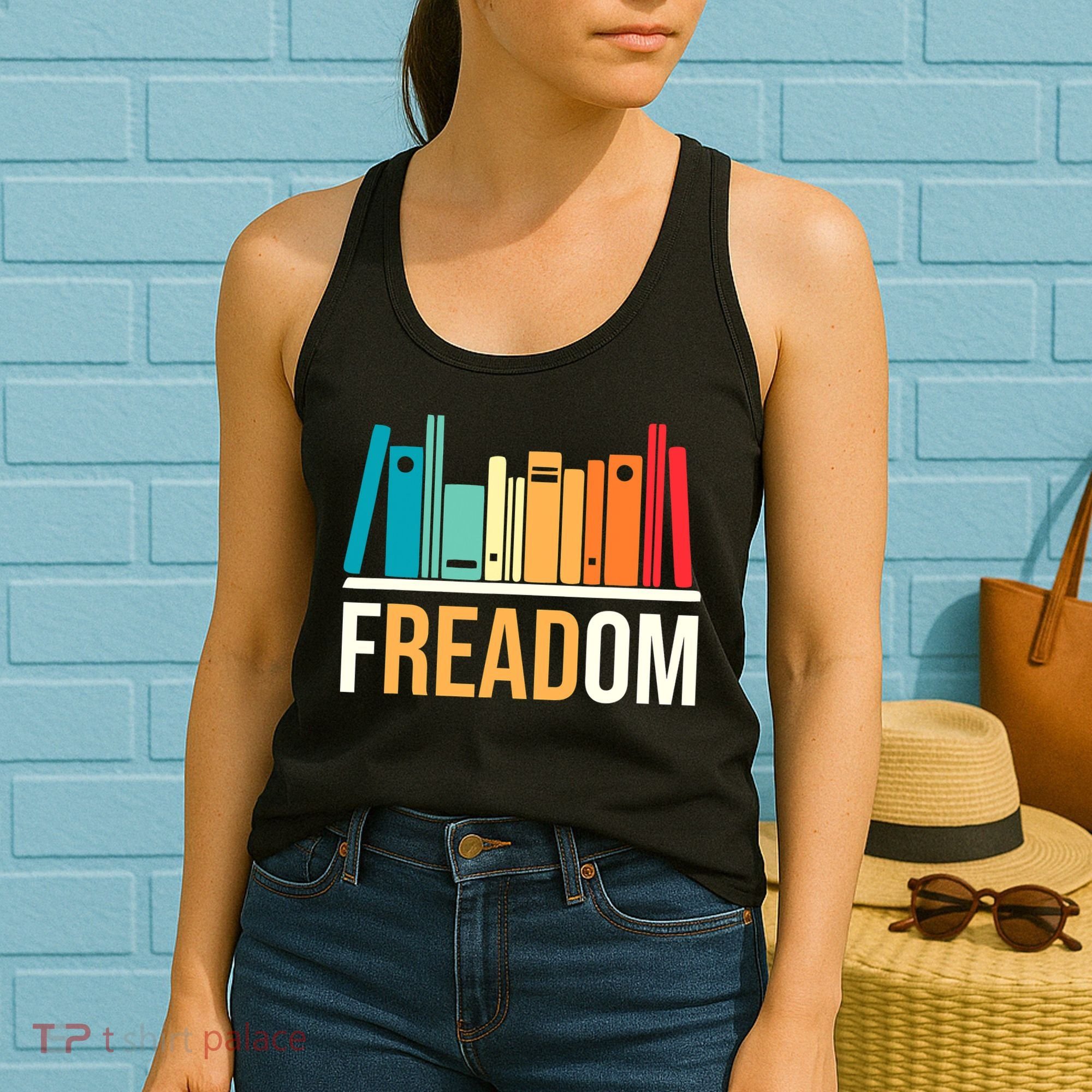 Freadom Anti Ban Books Freedom To Read Book Lover Reading Women's Tank Top