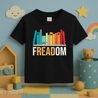 Freadom Anti Ban Books Freedom To Read Book Lover Reading Toddler T-Shirt thumb 3