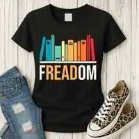 Freadom Anti Ban Books Freedom To Read Book Lover Reading Women's T-Shirt thumb 3