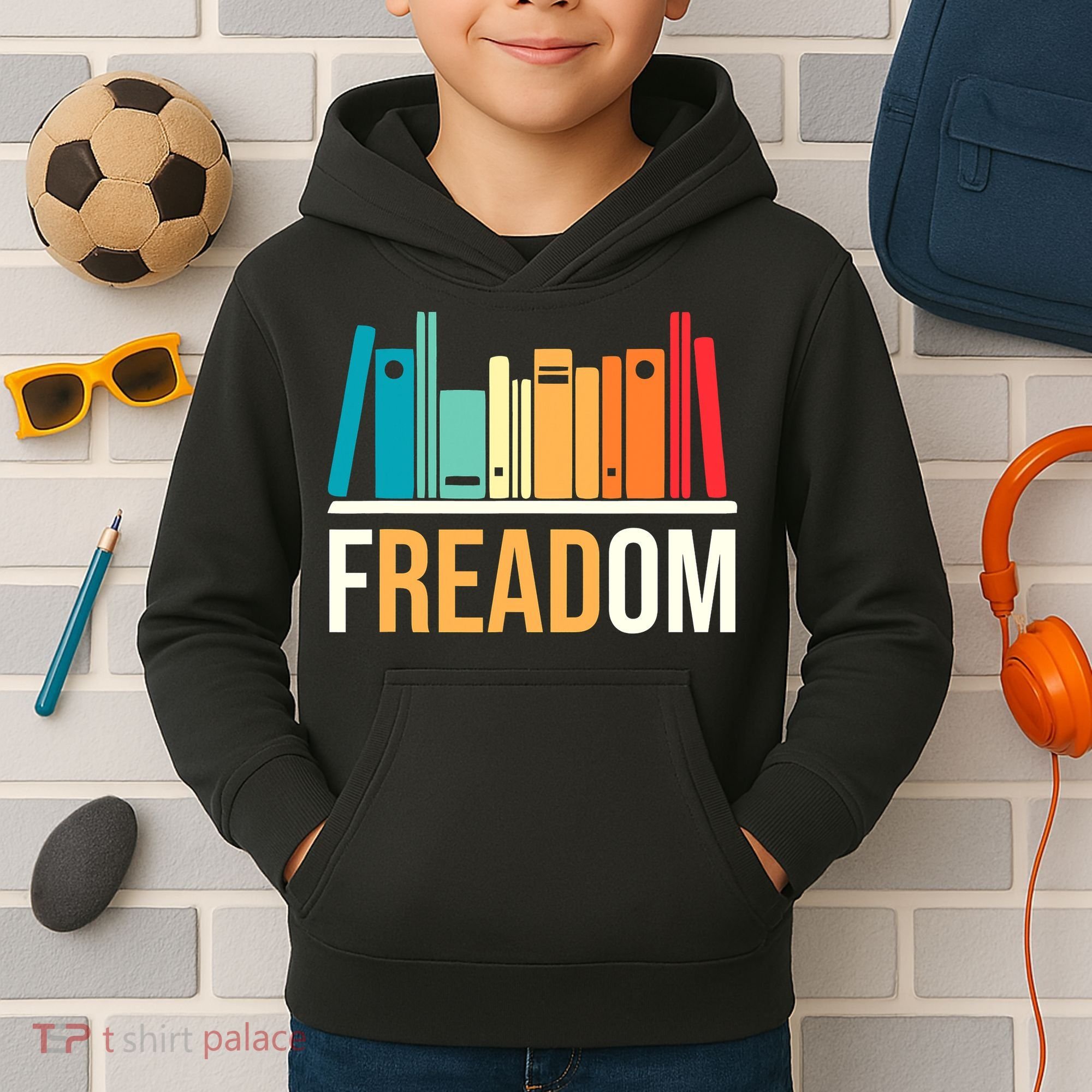 Freadom Anti Ban Books Freedom To Read Book Lover Reading Kids Hoodie