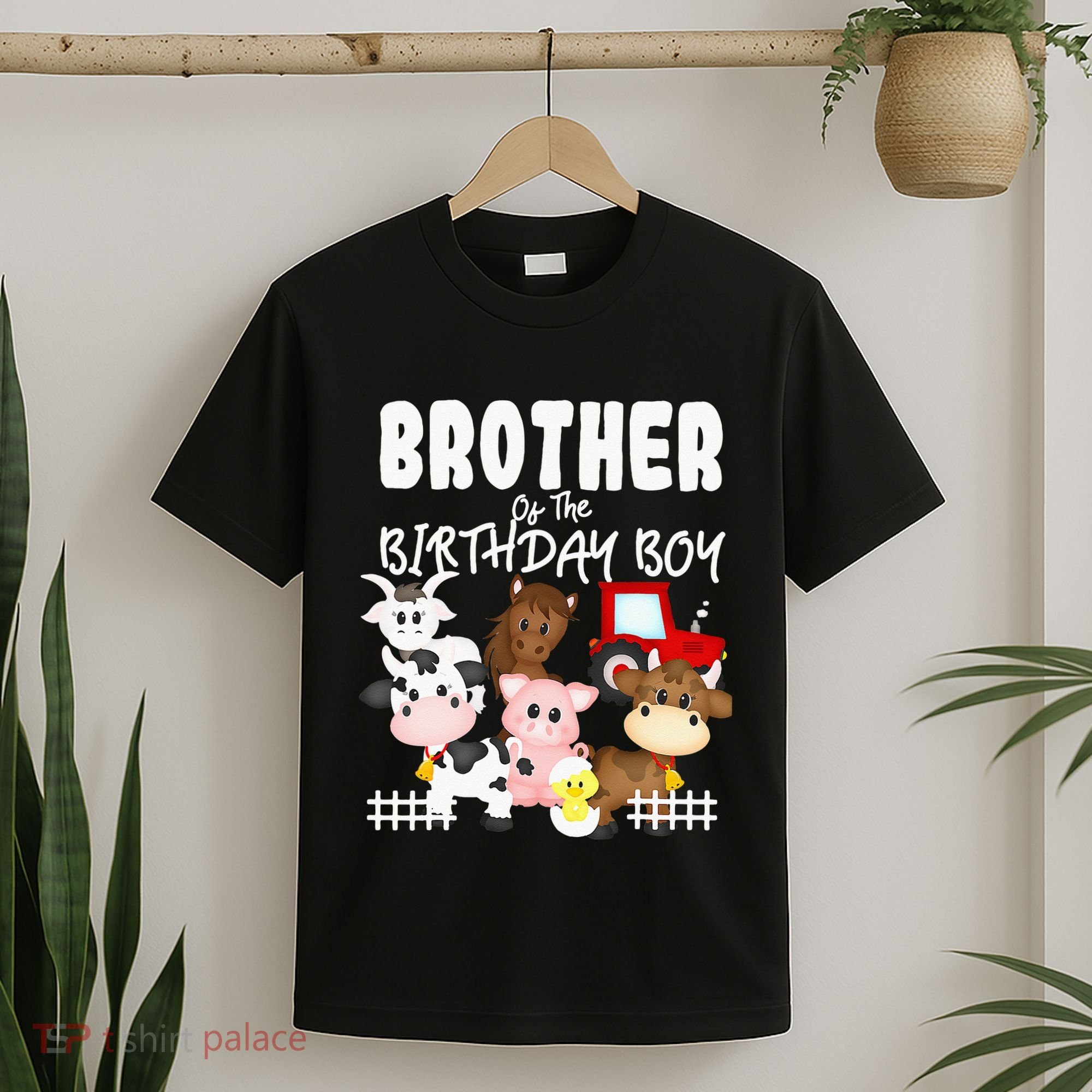 Farm Animals Barnyard Farm House Brother Of The Birthday Boy T-Shirt