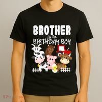 Farm Animals Barnyard Farm House Brother Of The Birthday Boy T-Shirt thumb 3