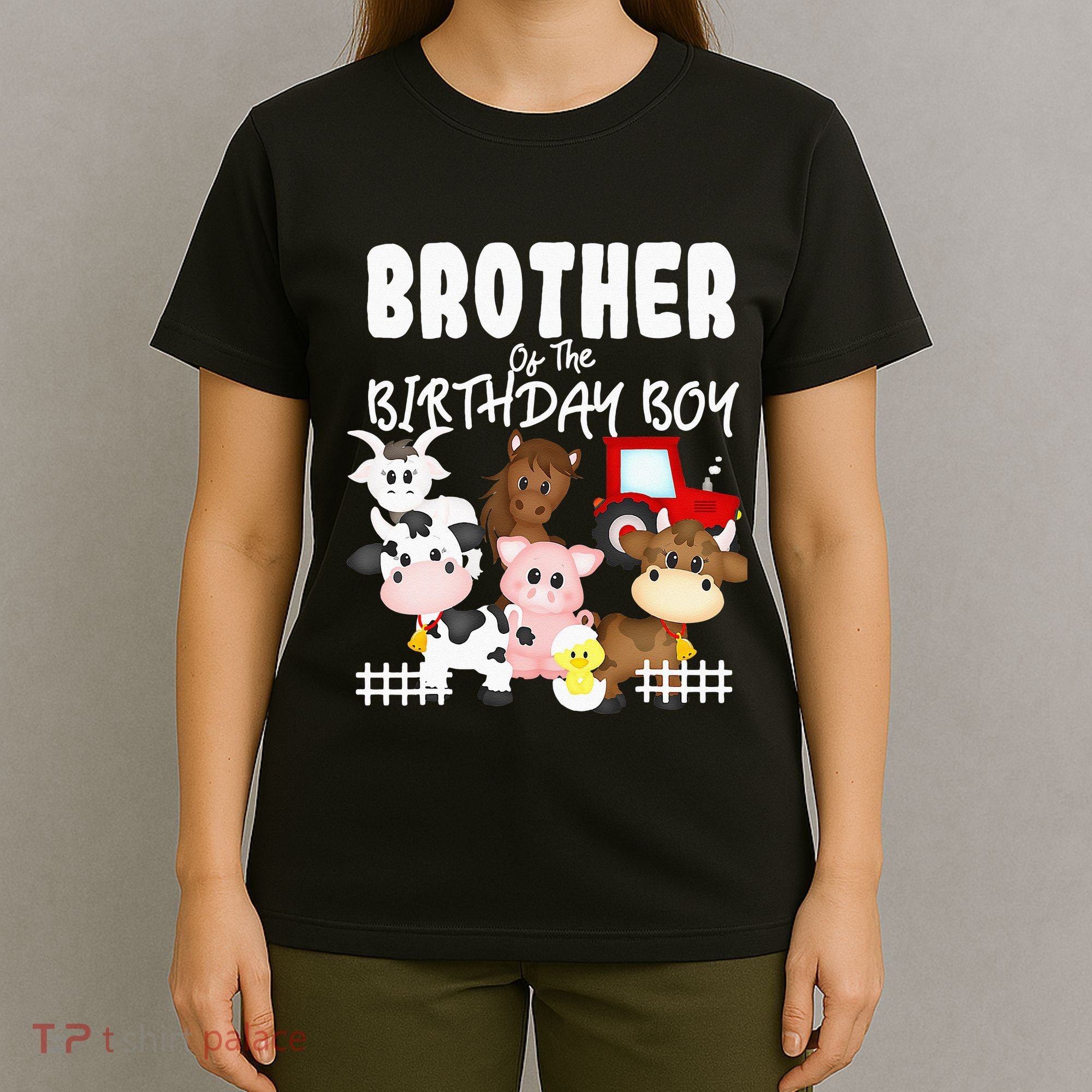 Farm Animals Barnyard Farm House Brother Of The Birthday Boy T-Shirt