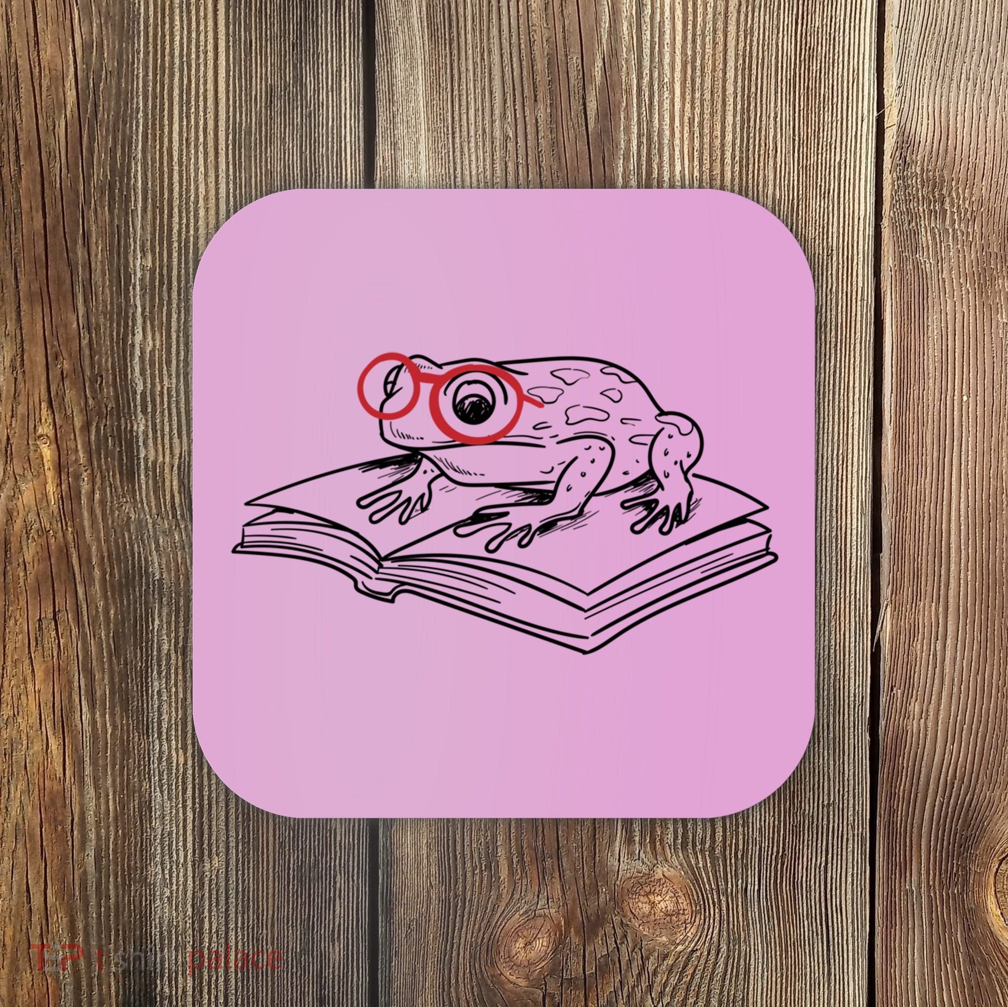 Frogs And Books Reading Literature Cute Gift Coaster