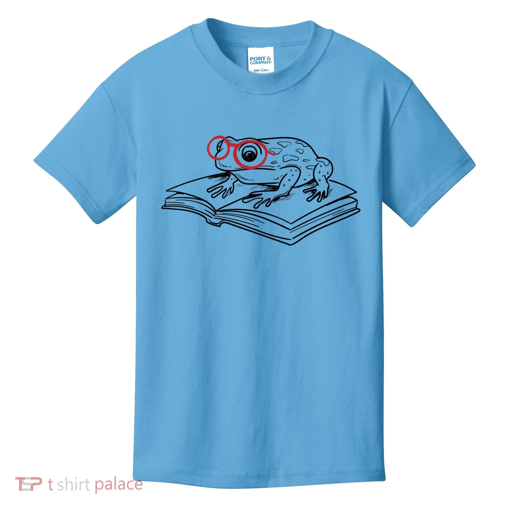 Frogs And Books Reading Literature Cute Gift Kids T-Shirt