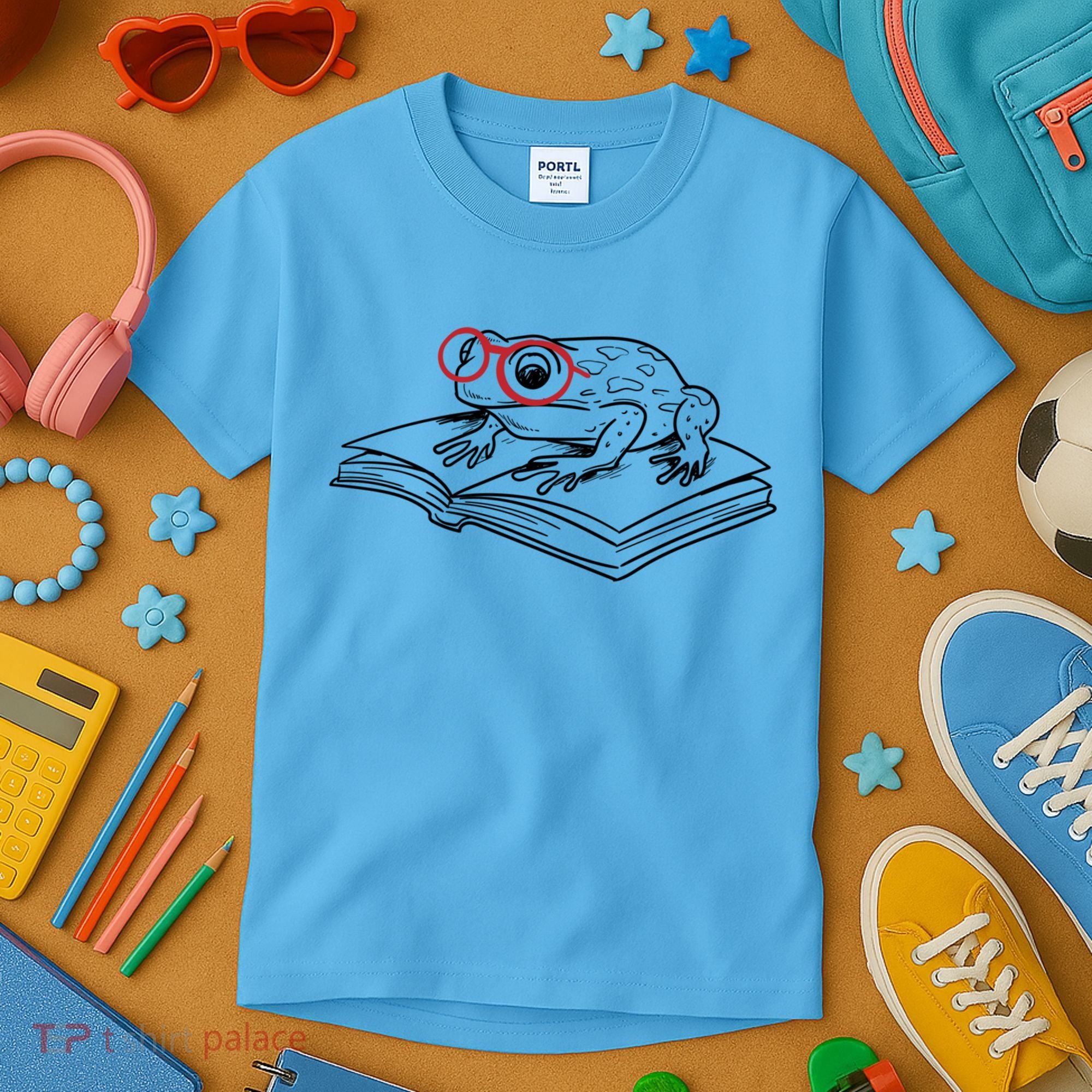 Frogs And Books Reading Literature Cute Gift Kids T-Shirt