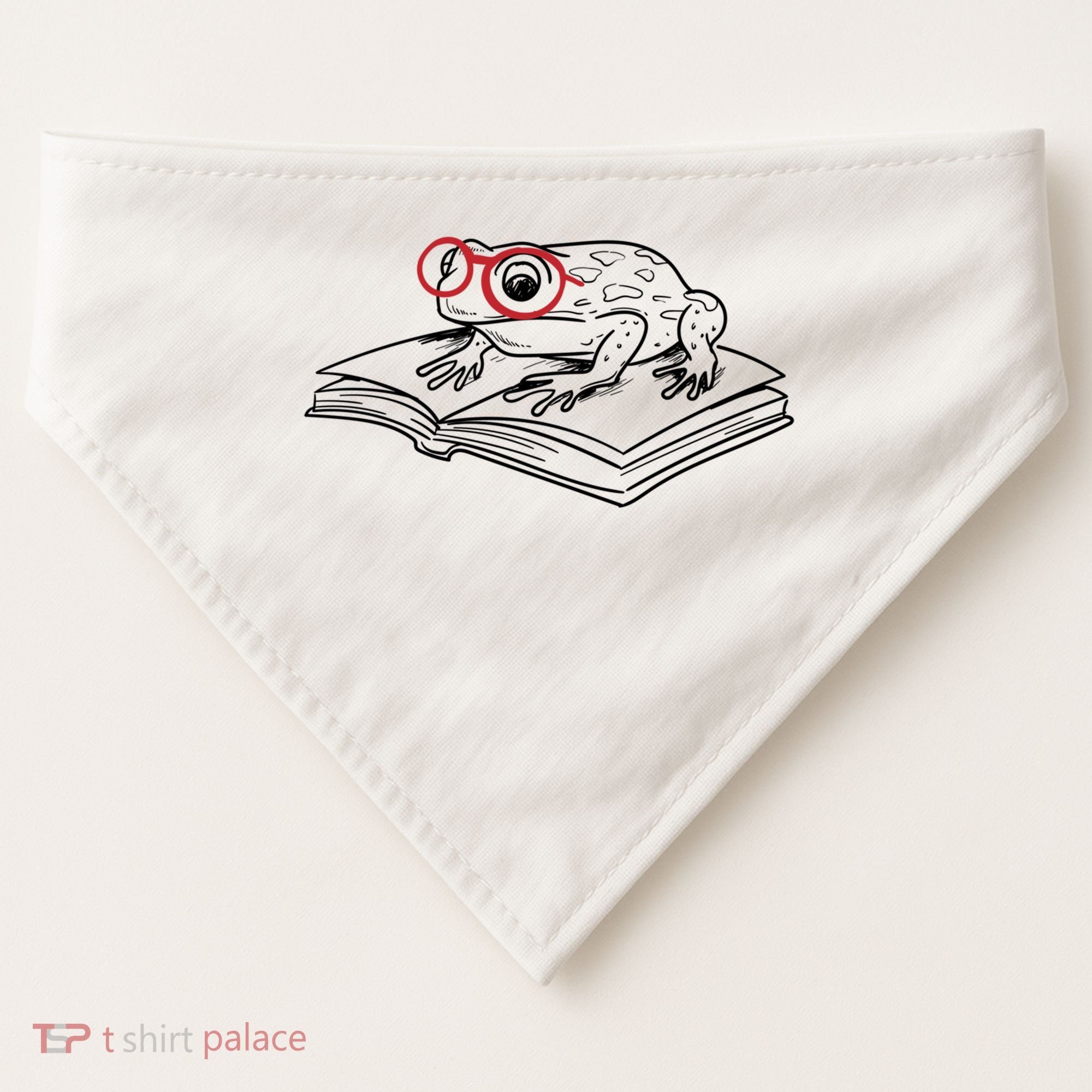 Frogs And Books Reading Literature Cute Gift USA-Made Doggie Bandana