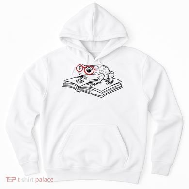 Frogs And Books Reading Literature Cute Gift Hoodie