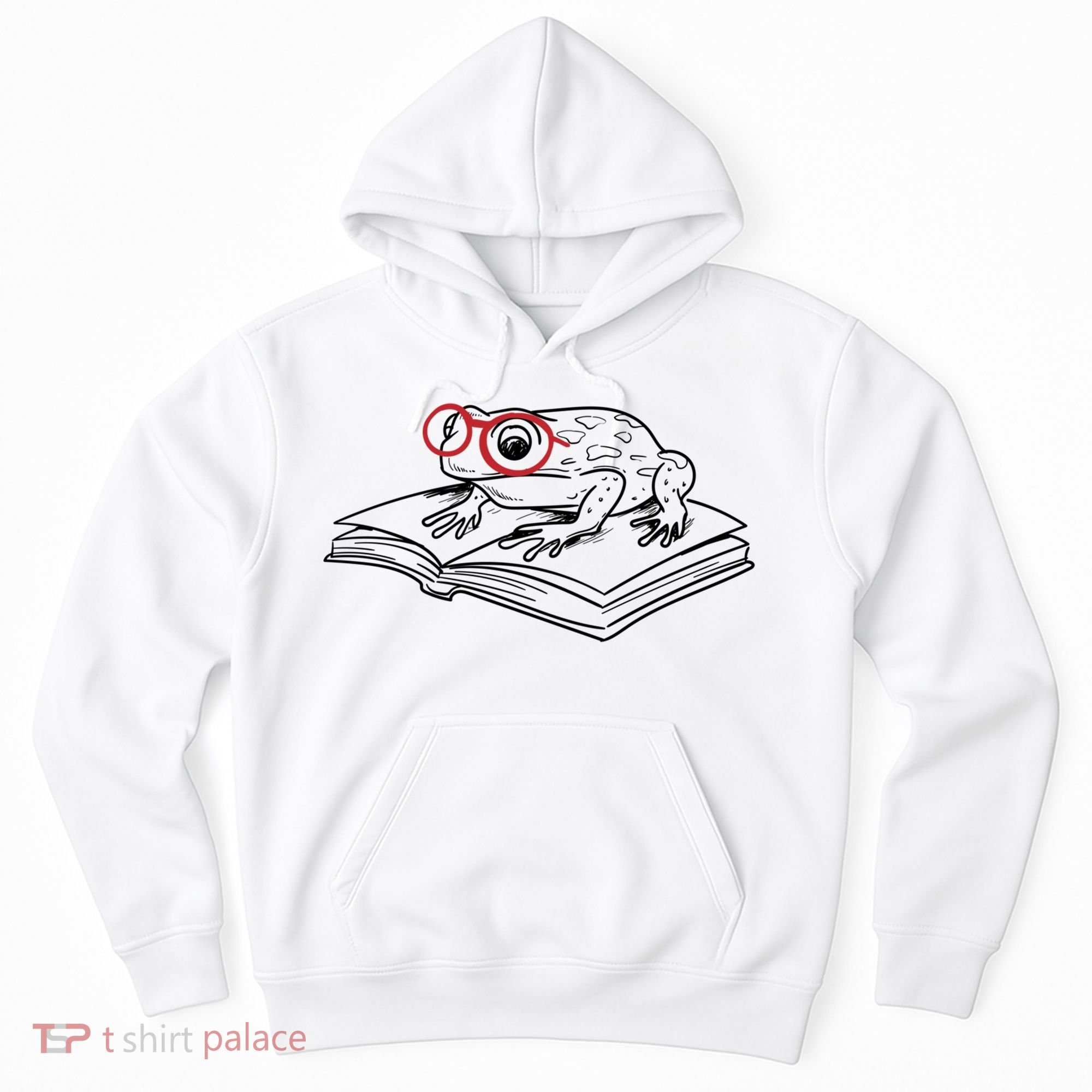 Frogs And Books Reading Literature Cute Gift Hoodie