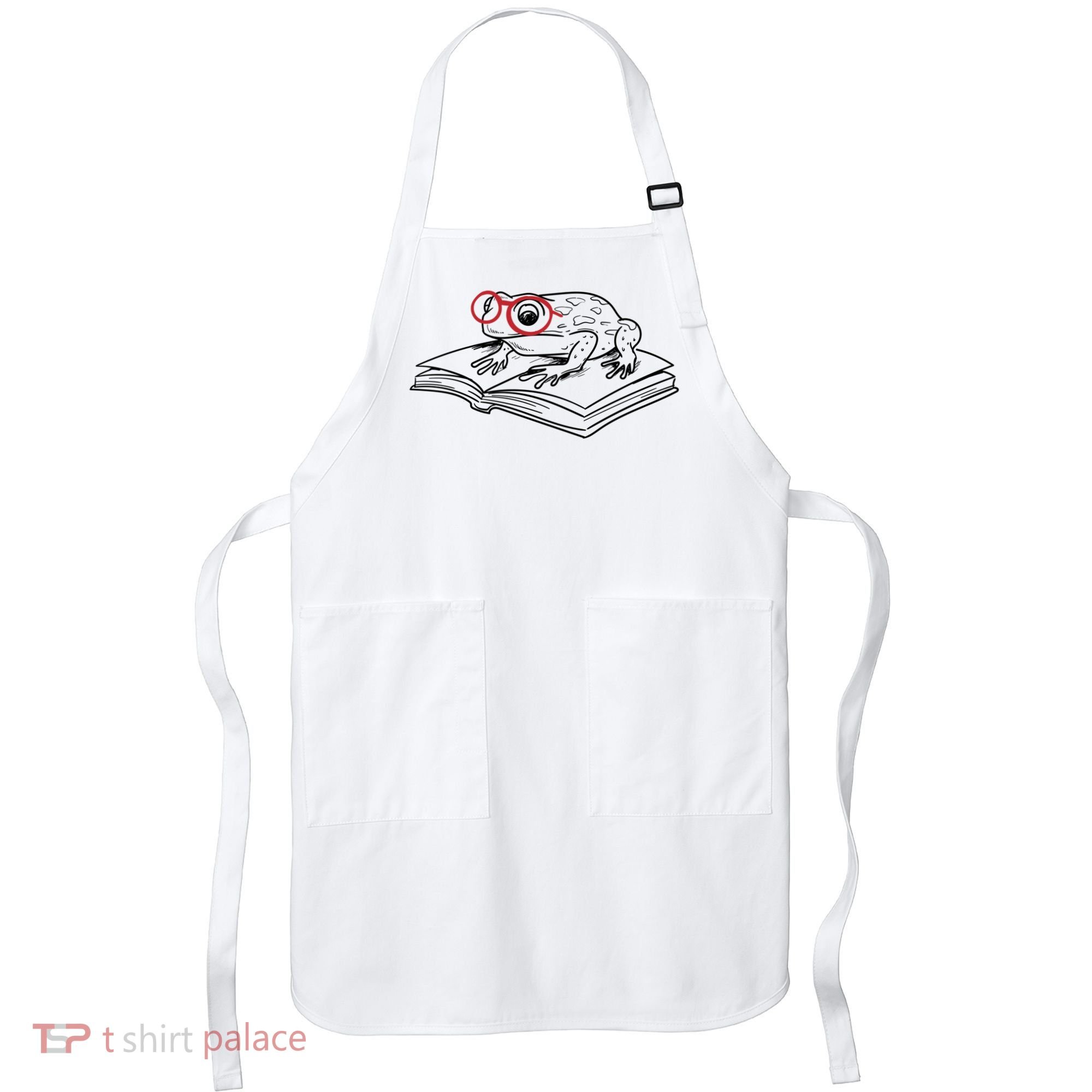Frogs And Books Reading Literature Cute Gift Apron