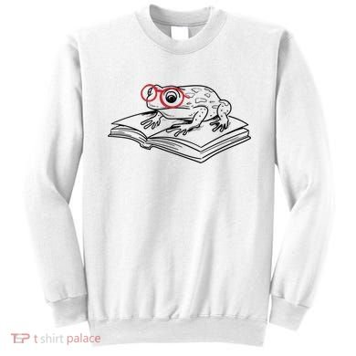 Frogs And Books Reading Literature Cute Gift Sweatshirt