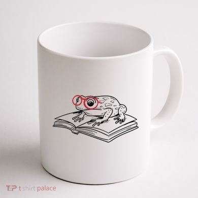 Frogs And Books Reading Literature Cute Gift Coffee Mug back