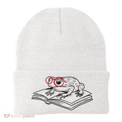 Frogs And Books Reading Literature Cute Gift Beanie