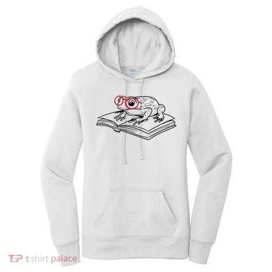 Frogs And Books Reading Literature Cute Gift Women's Hoodie