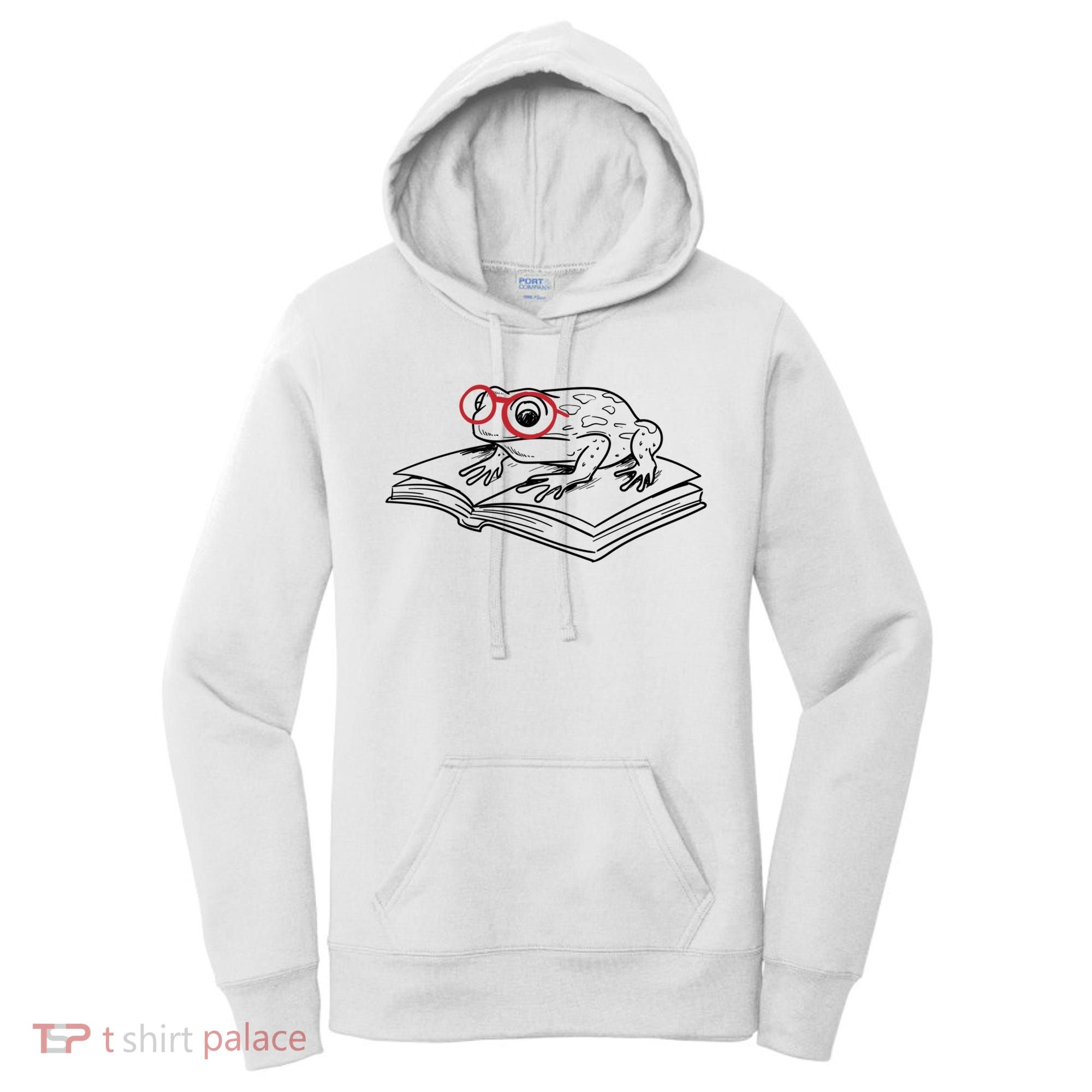 Frogs And Books Reading Literature Cute Gift Women's Hoodie