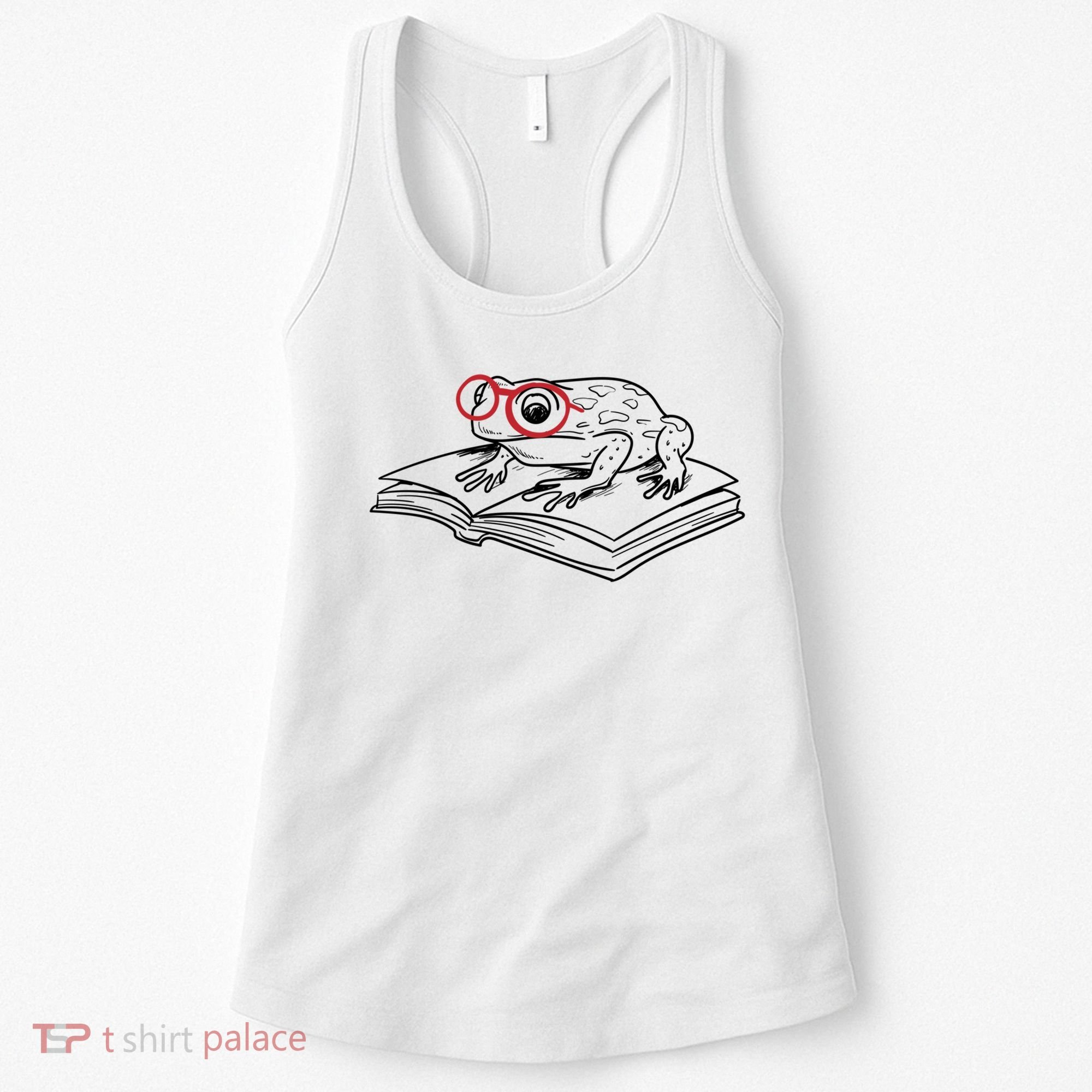 Frogs And Books Reading Literature Cute Gift Women's Tank Top