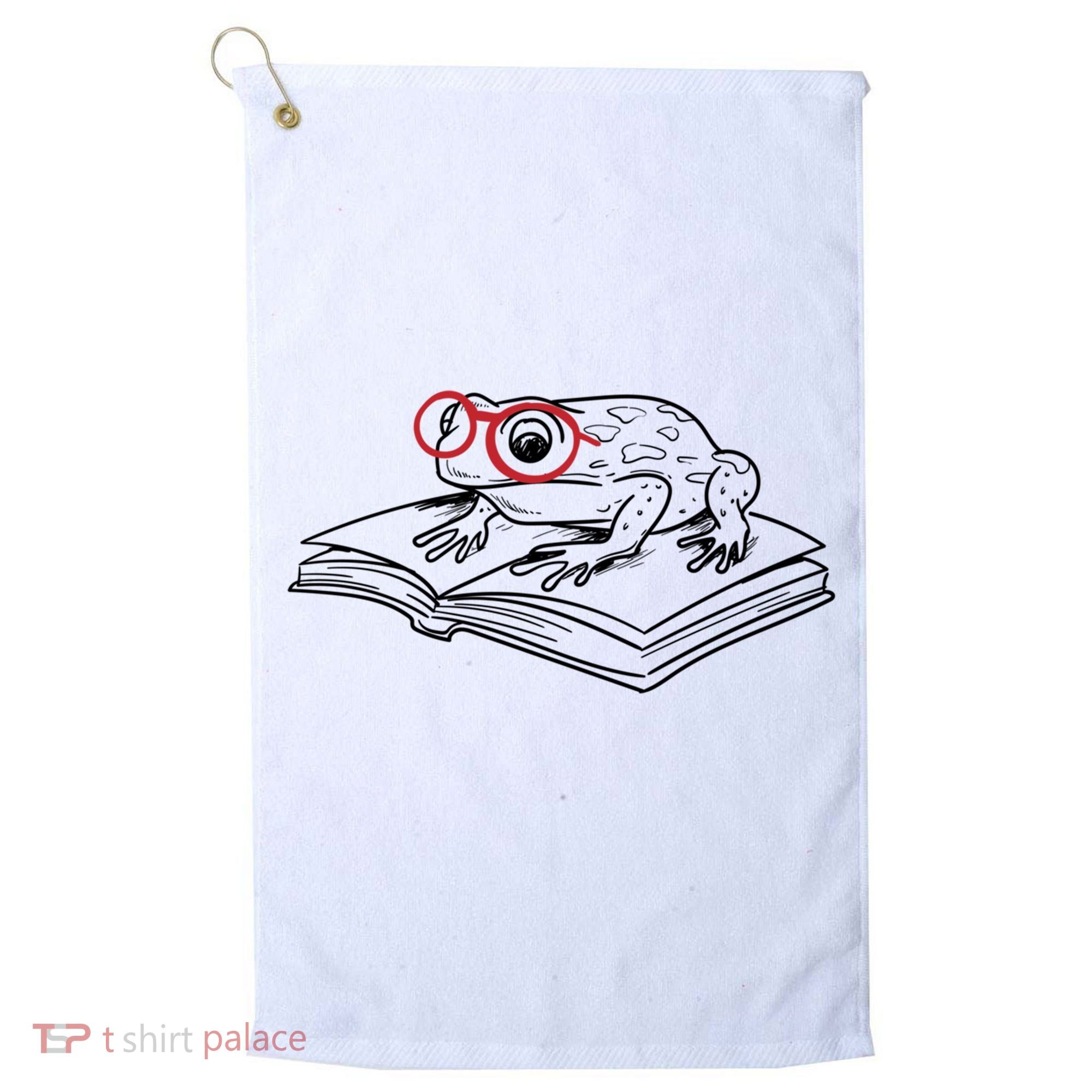 Frogs And Books Reading Literature Cute Gift Golf Towel