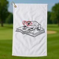 Frogs And Books Reading Literature Cute Gift Golf Towel thumb 1