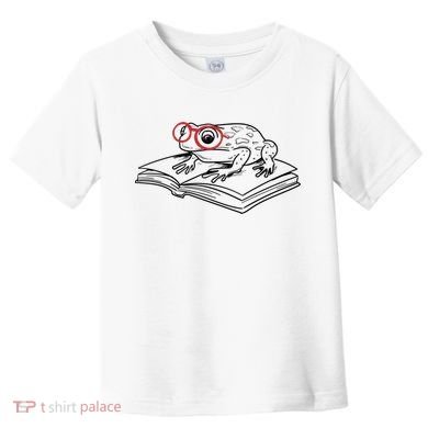 Frogs And Books Reading Literature Cute Gift Toddler T-Shirt