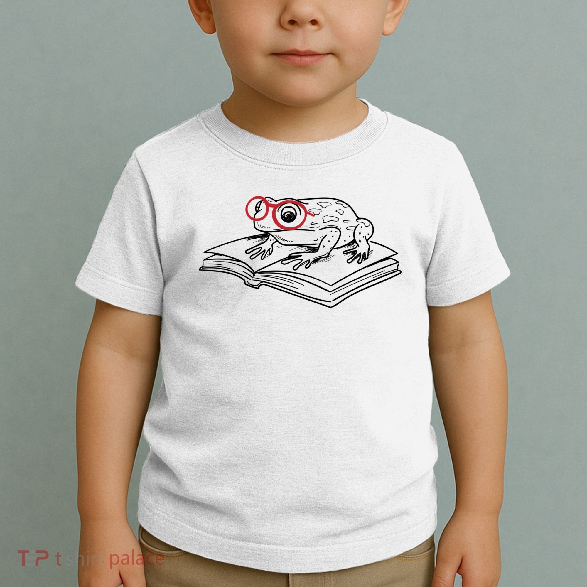 Frogs And Books Reading Literature Cute Gift Toddler T-Shirt