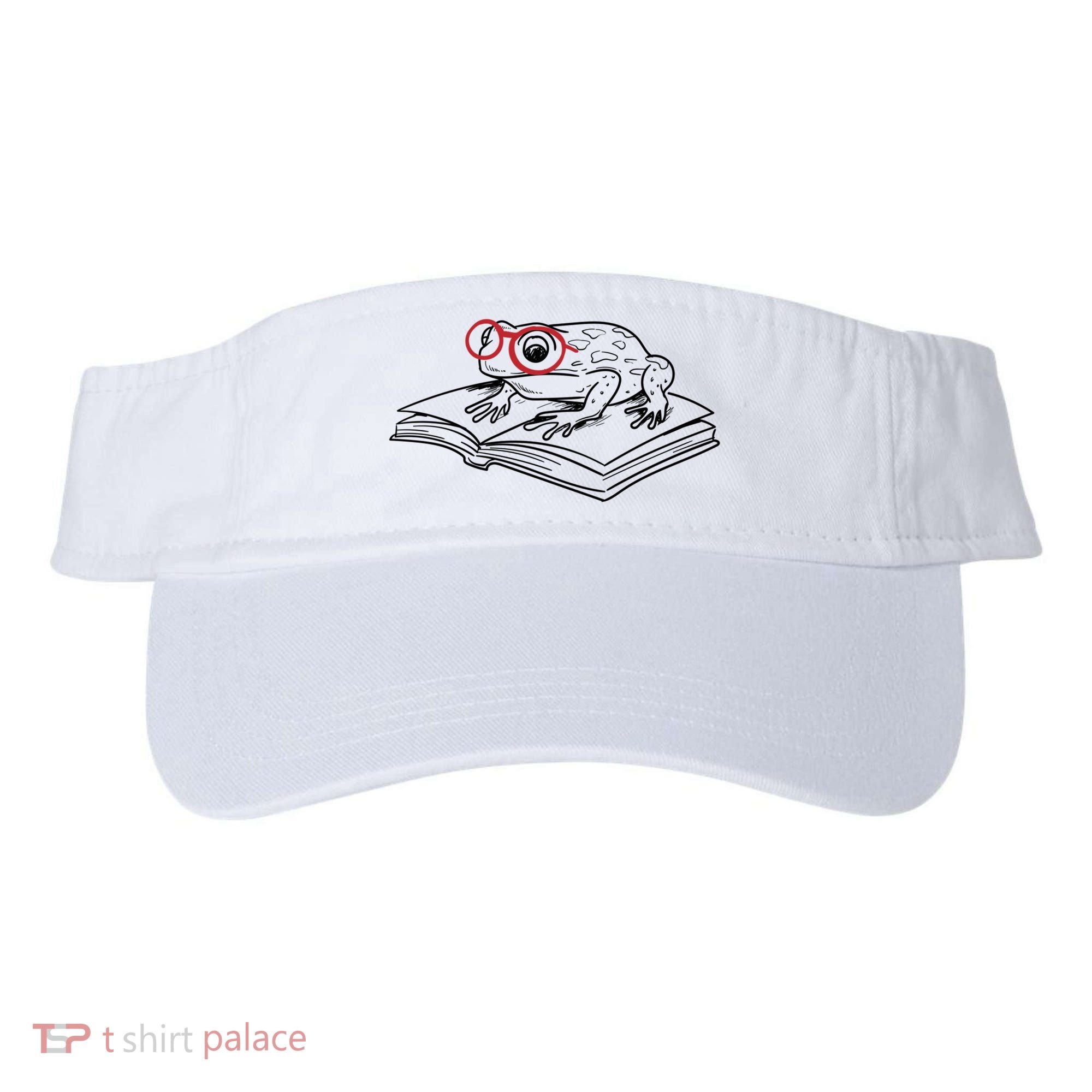 Frogs And Books Reading Literature Cute Gift Visor