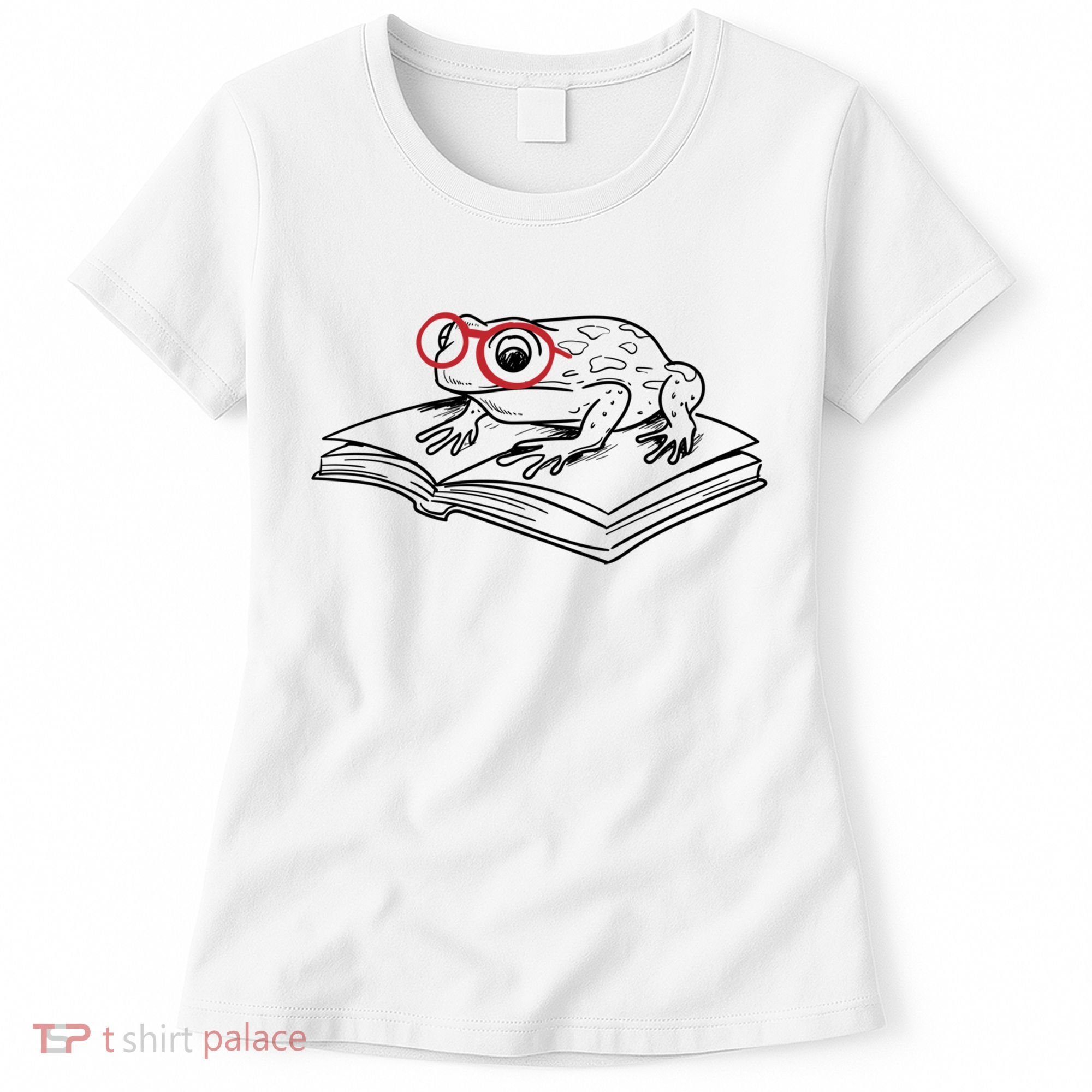 Frogs And Books Reading Literature Cute Gift Women's T-Shirt