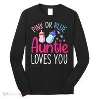 Future Aunt Baby Shower Pregnancy Auntie Gender Reveal Long Sleeve Shirt thumb 0