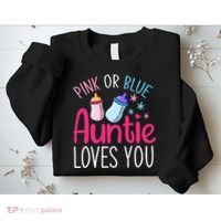 Future Aunt Baby Shower Pregnancy Auntie Gender Reveal Sweatshirt thumb 2