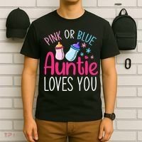 Future Aunt Baby Shower Pregnancy Auntie Gender Reveal T-Shirt thumb 6