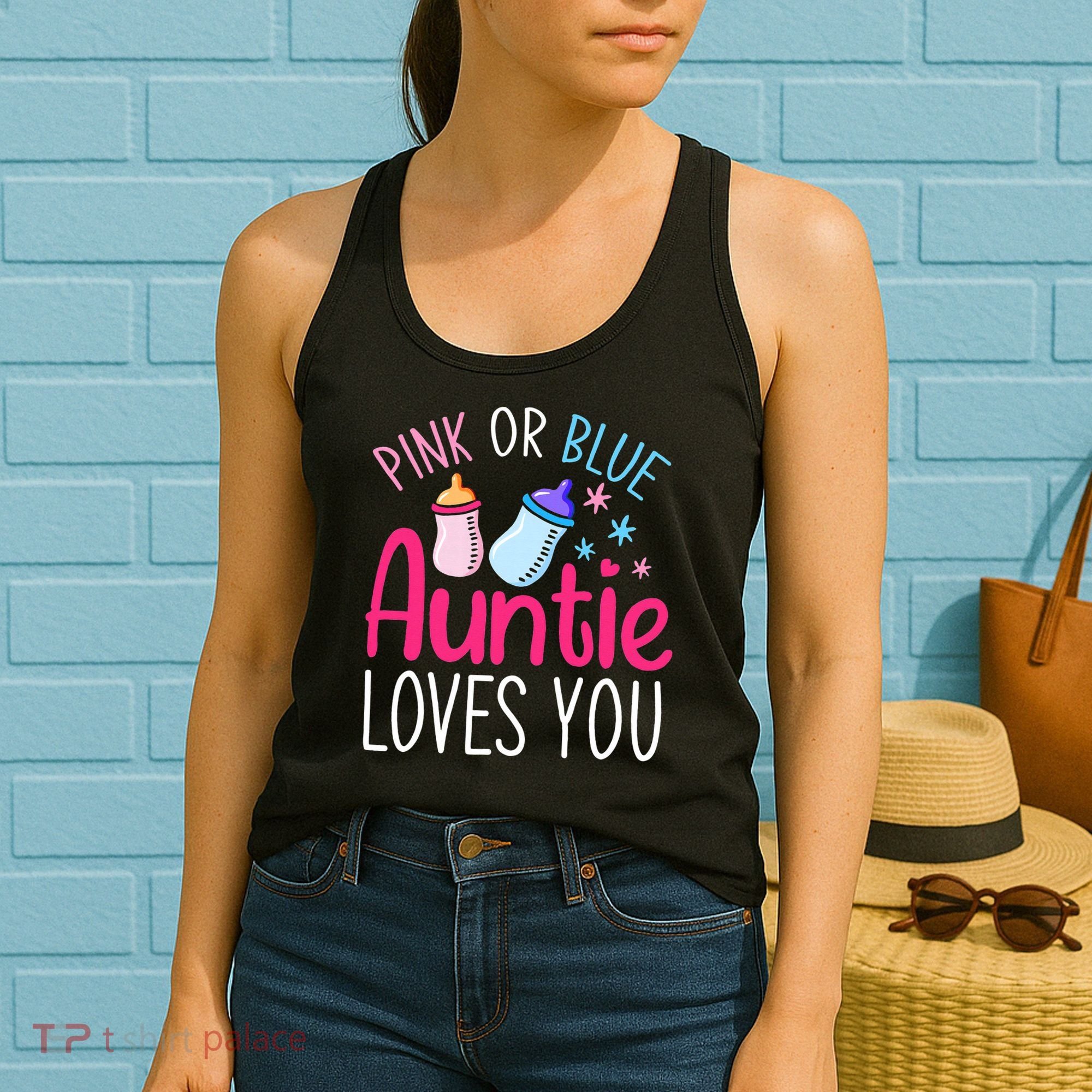 Future Aunt Baby Shower Pregnancy Auntie Gender Reveal Women's Tank Top