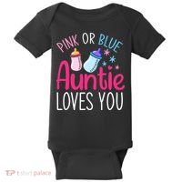 Future Aunt Baby Shower Pregnancy Auntie Gender Reveal Baby Bodysuit thumb 0