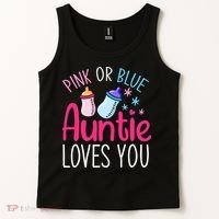 Future Aunt Baby Shower Pregnancy Auntie Gender Reveal Tank Top thumb 2