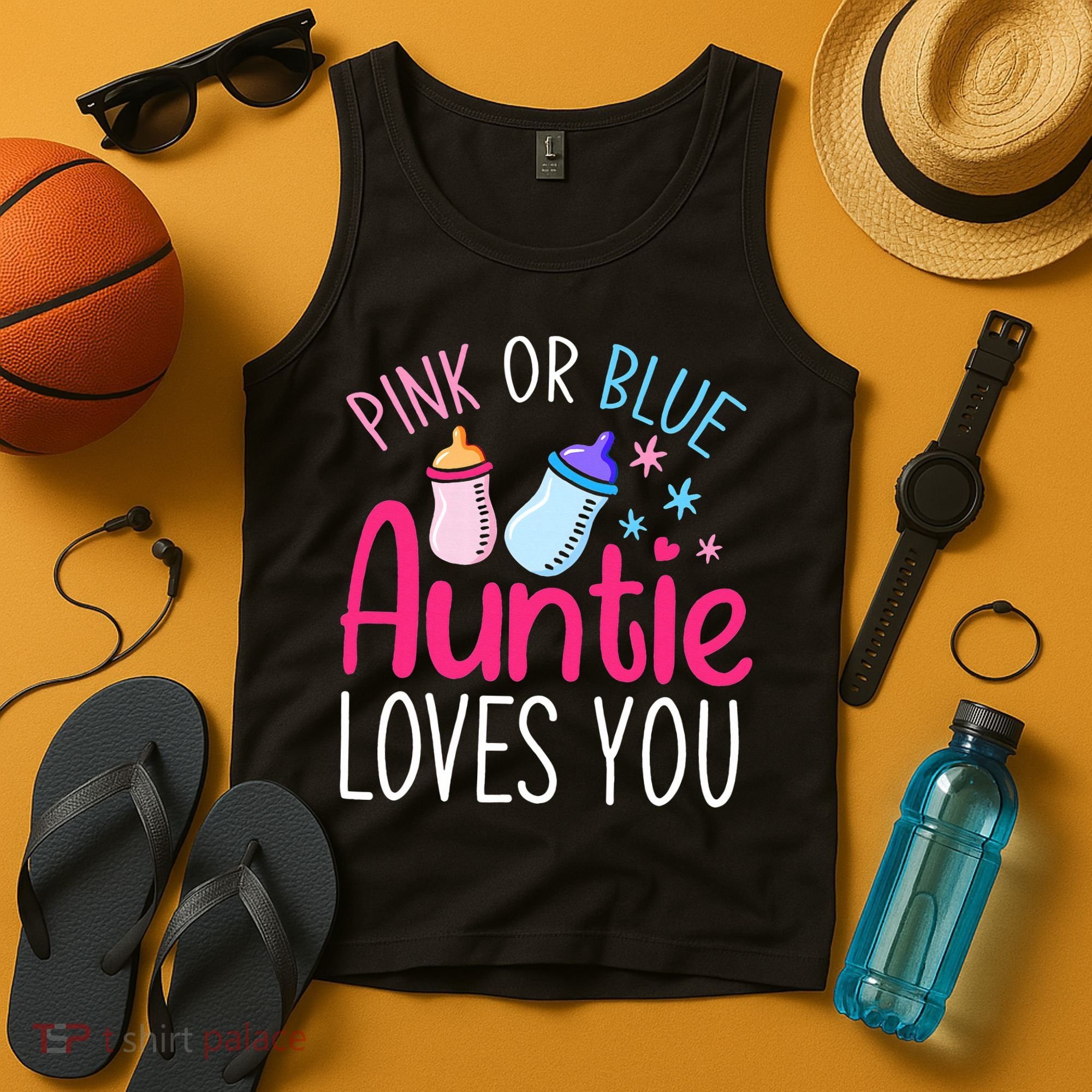 Future Aunt Baby Shower Pregnancy Auntie Gender Reveal Tank Top